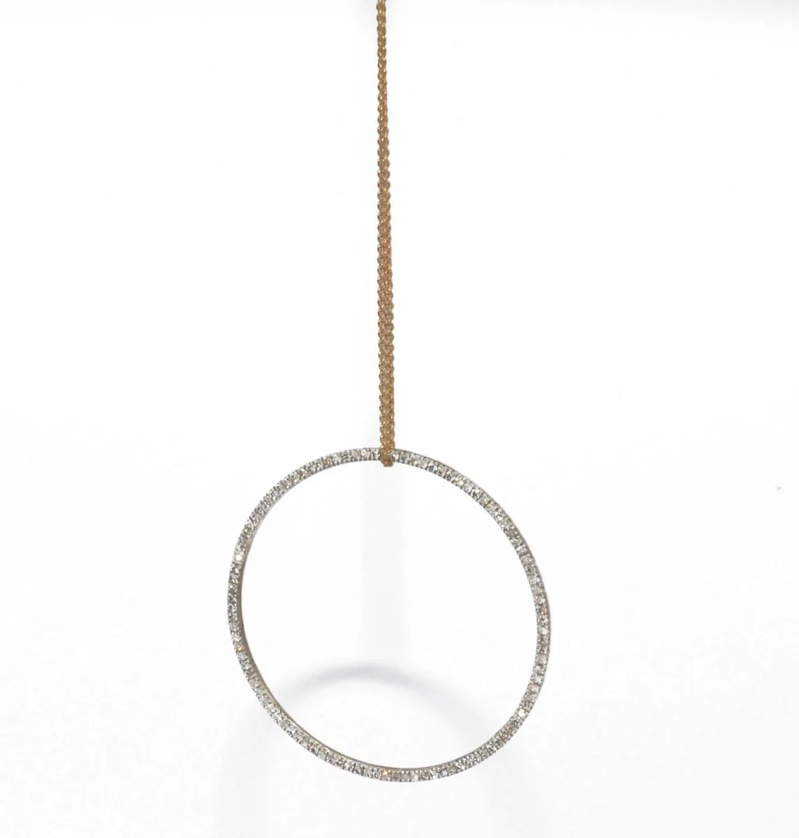 Pendentif signé Ginette NY en or rose avec un cercle en diamant - Image 4