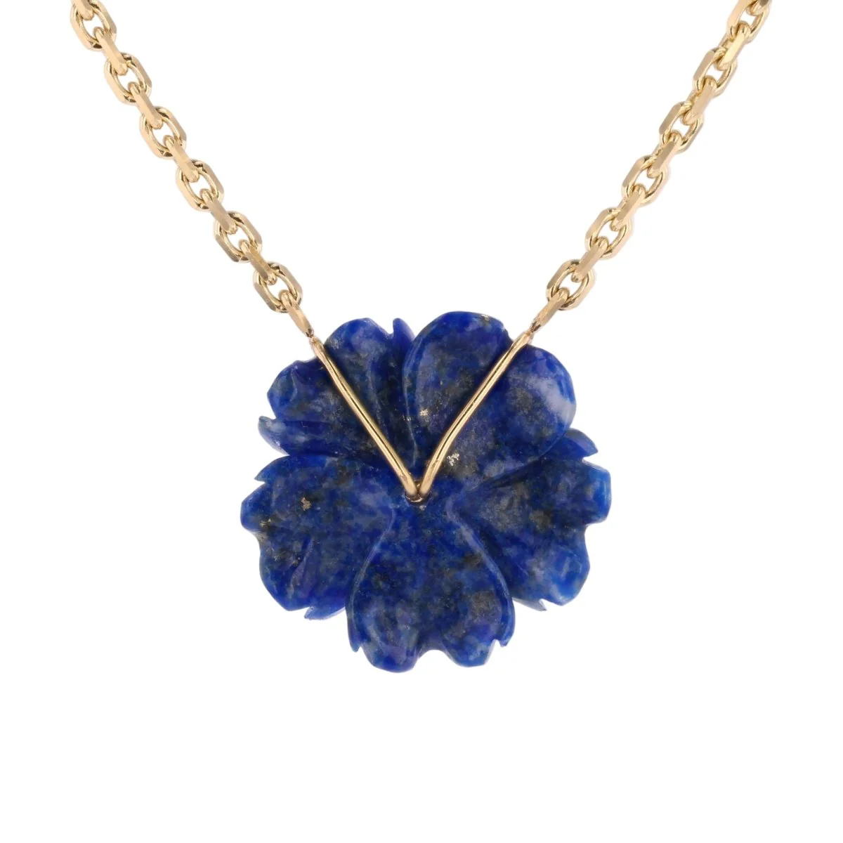 Collier Chaîne en or jaune et lapis-lazuli - Image 3