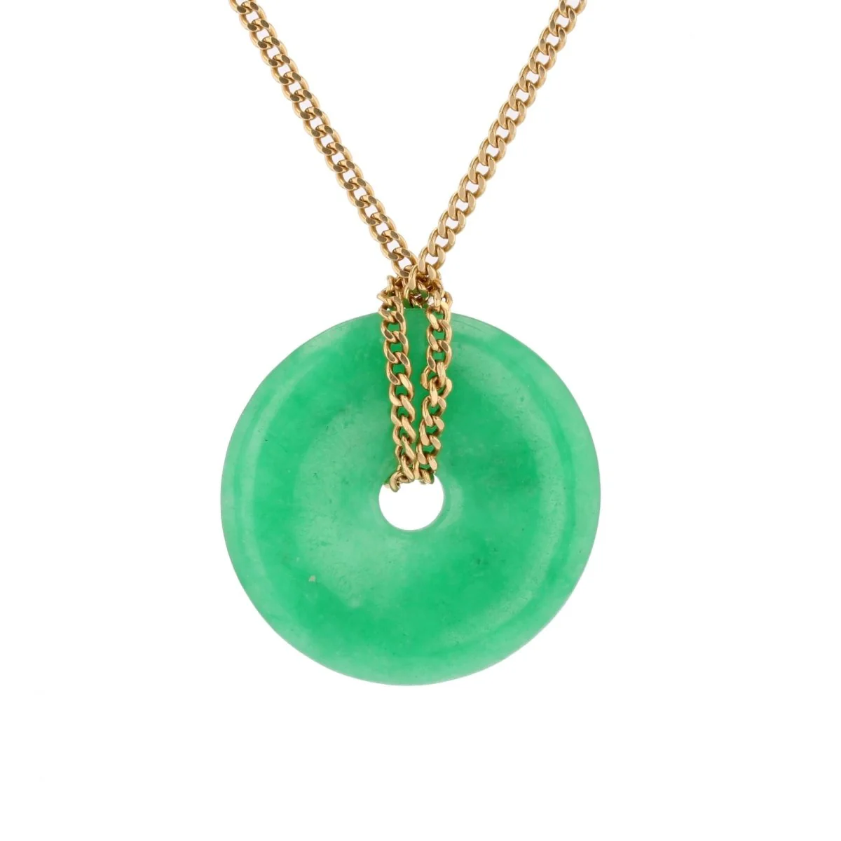 Collier Pendentif en or jaune et jade
