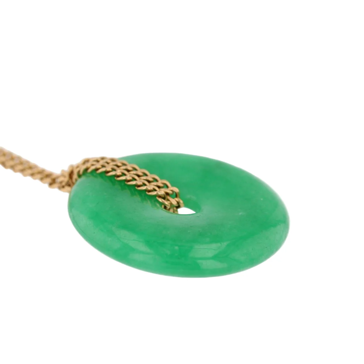 Collier Pendentif en or jaune et jade - Image 2