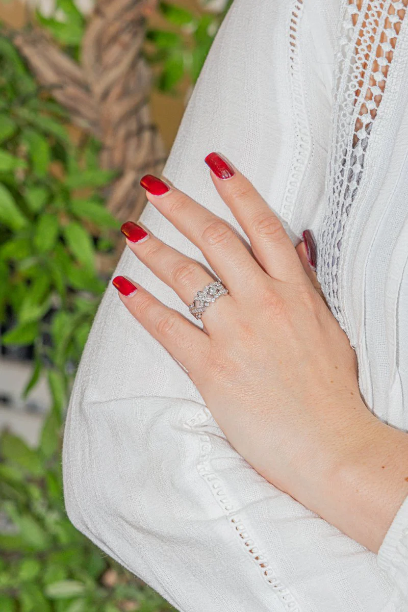Bague CHANEL Cristaux glacés en Or blanc et Diamant - Image 2