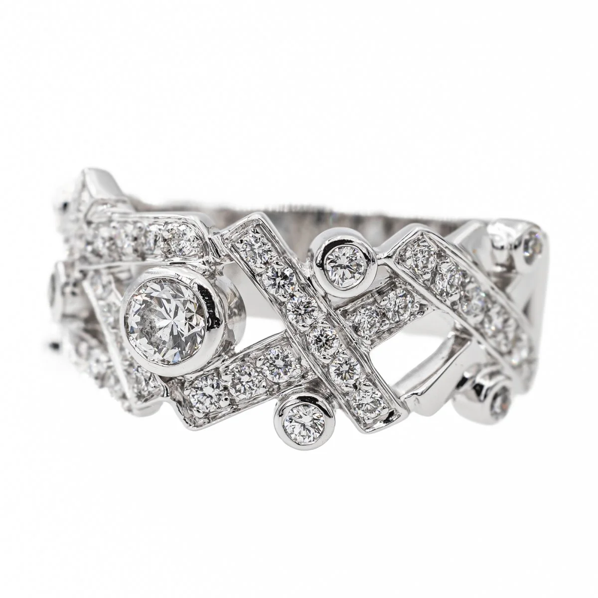 Bague CHANEL Cristaux glacés en Or blanc et Diamant - Image 3