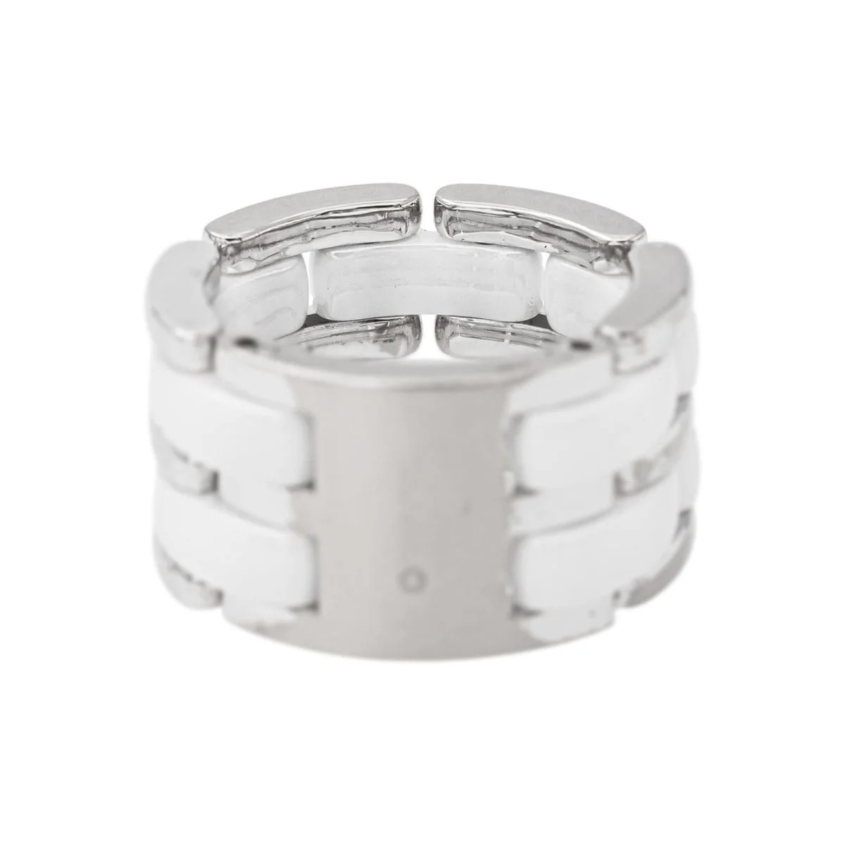 Bague Bandeau CHANEL "Ultra Grand Modèle" en or blanc et céramique - Image 5
