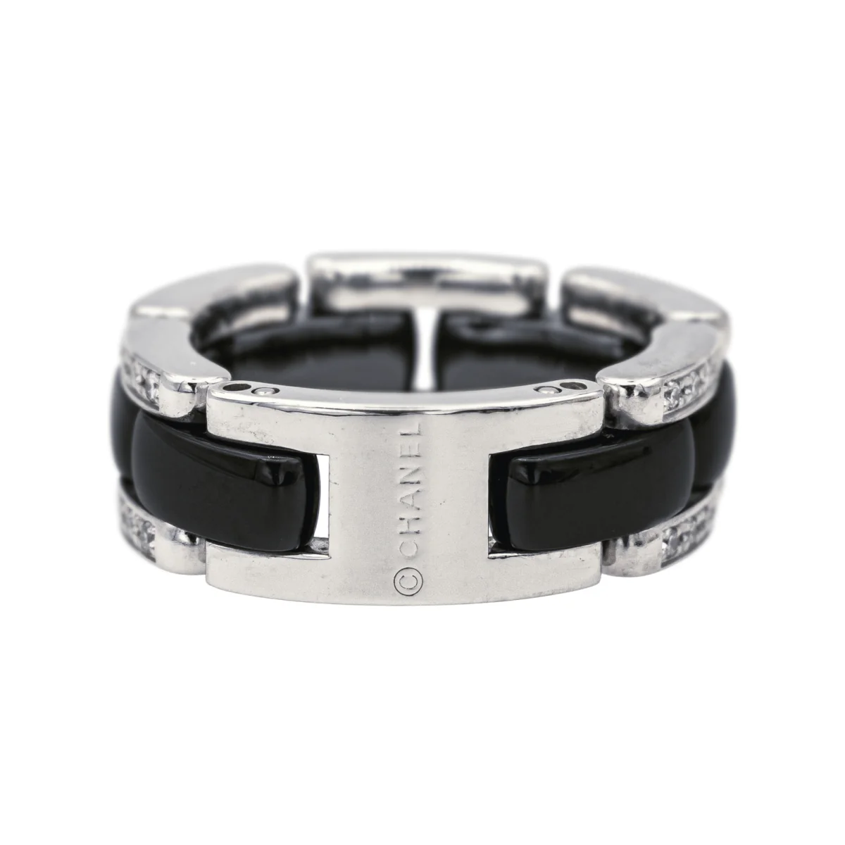 Bague Bandeau CHANEL "Ultra" en or blanc, céramique et diamants - Image 2