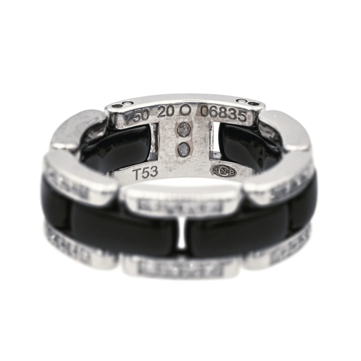 Bague Bandeau CHANEL "Ultra" en or blanc, céramique et diamants - Image 3