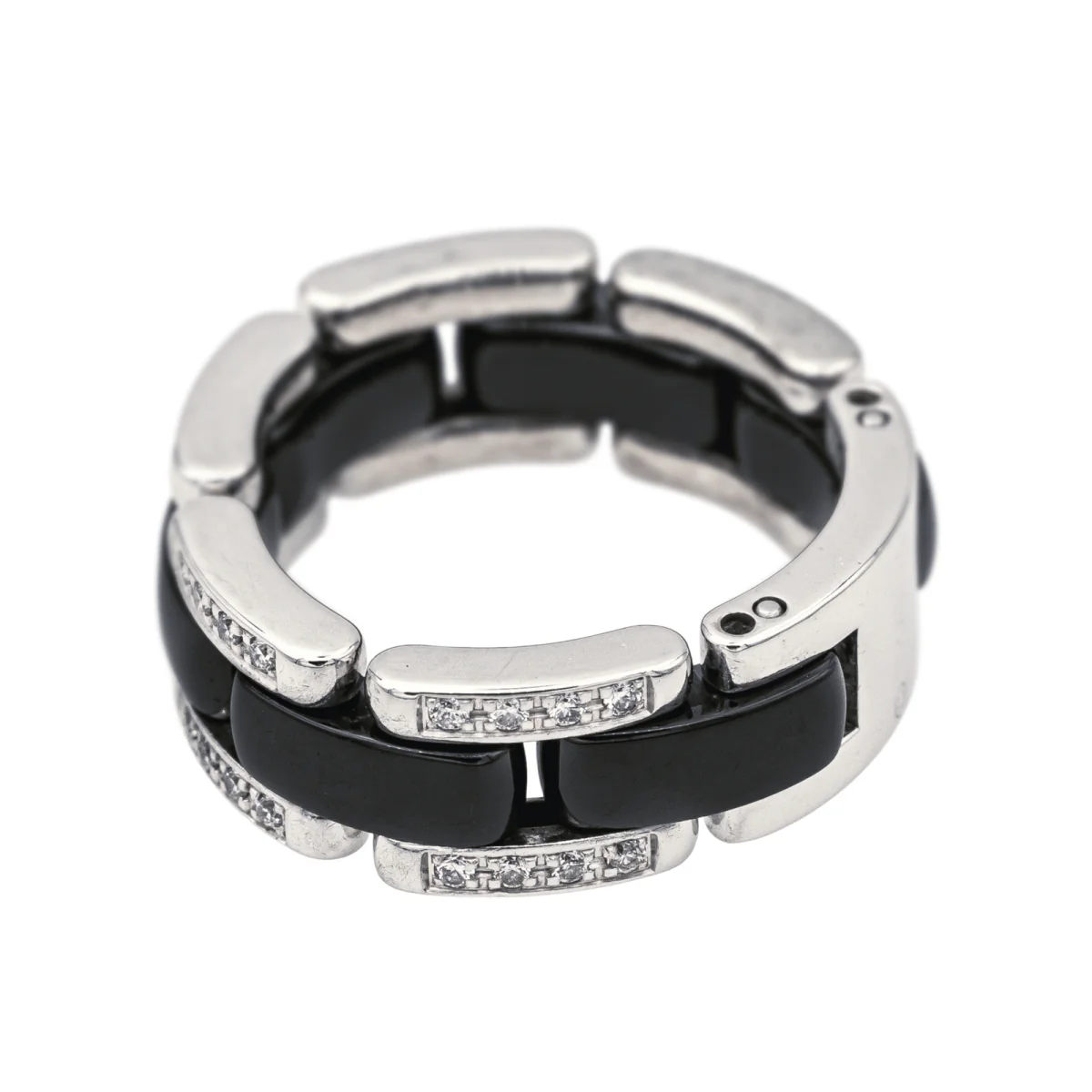 Bague Bandeau CHANEL "Ultra" en or blanc, céramique et diamants - Image 4