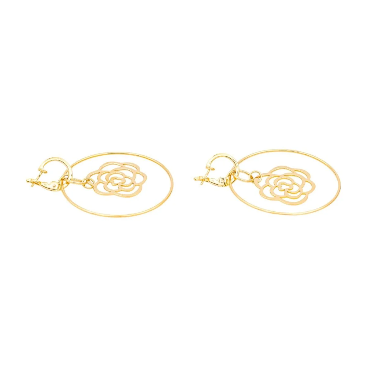 Boucles d'oreilles CHANEL "Camélia" en or jaune - Image 4
