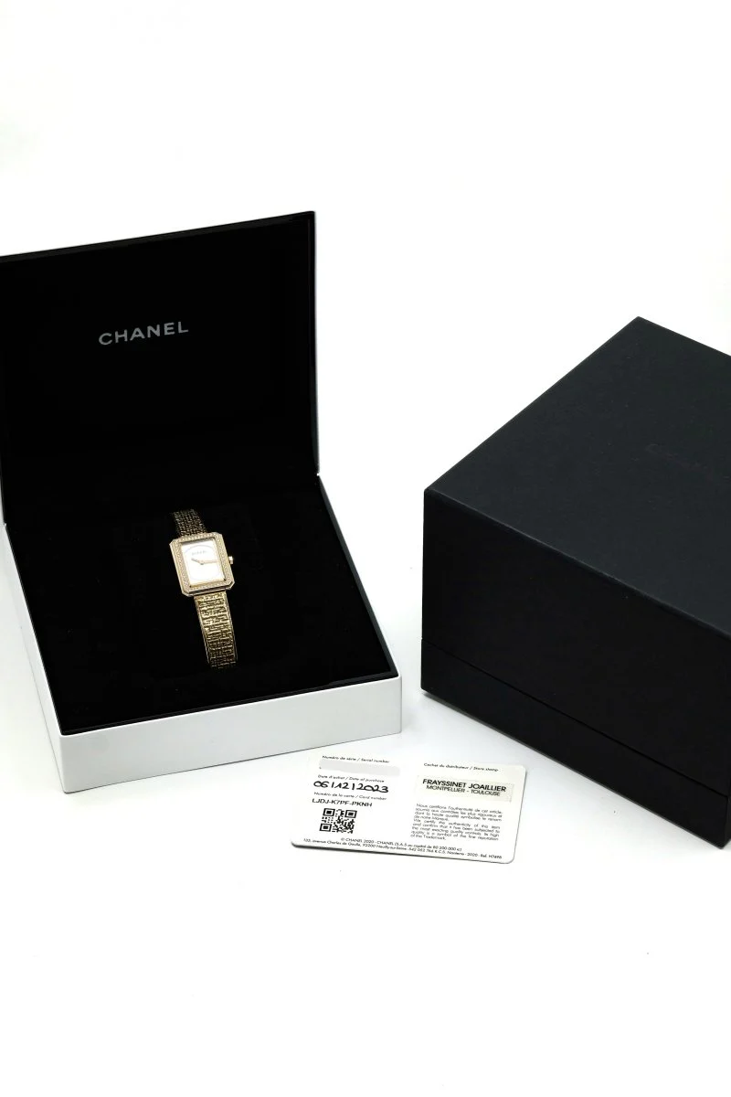 Montre CHANEL "Boy·Friend Tweed" en or jaune et diamants - Image 4