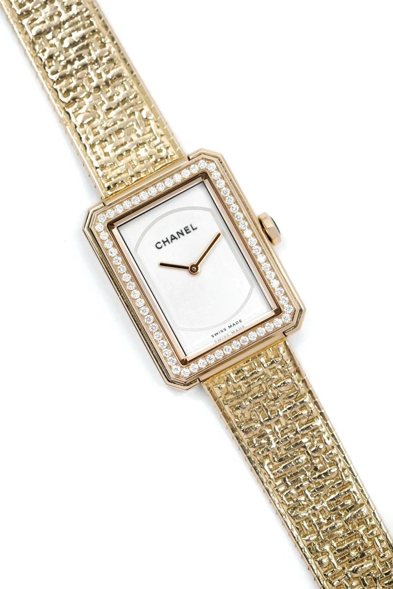 Montre CHANEL "Boy·Friend Tweed" en or jaune et diamants - Image 6