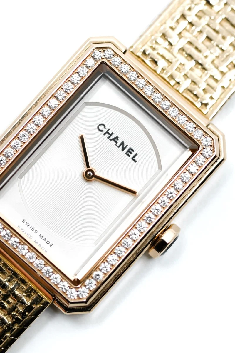 Montre CHANEL "Boy·Friend Tweed" en or jaune et diamants - Image 7