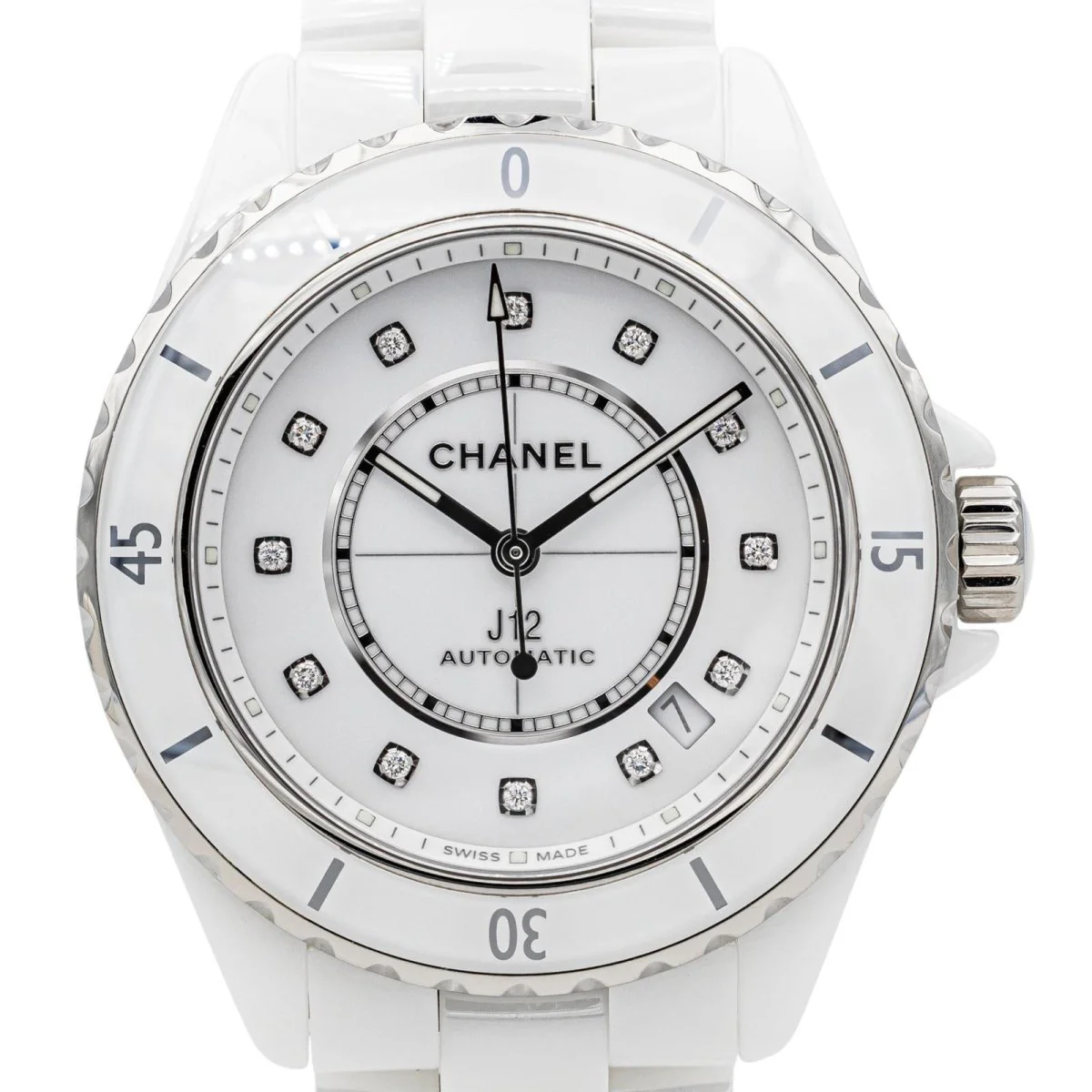 Montre Mécanique CHANEL "J12" en céramique et diamants - Image 4