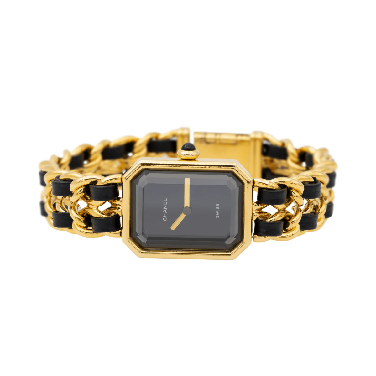 Montre CHANEL "Première" plaqué or, cuir et saphir - Image 3