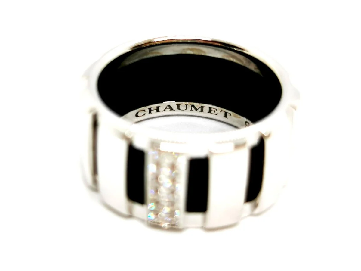Bague Bandeau CHAUMET "Class One" en or blanc et diamants - Image 3