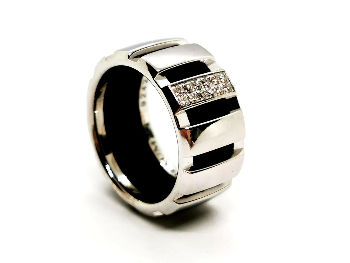 Bague Bandeau CHAUMET "Class One" en or blanc et diamants - Image 9