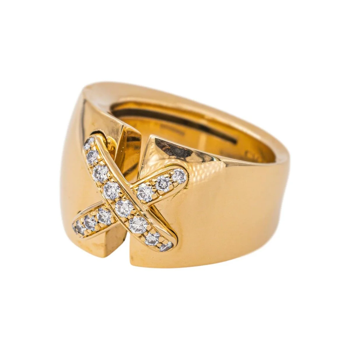 Bague Bandeau CHAUMET "Jeux de Liens" en or jaune et diamants - Image 3
