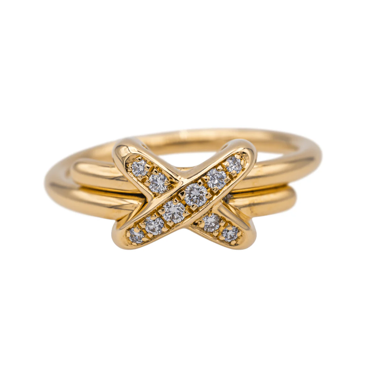 Bague Chaumet "Jeux de Liens" en or rose et diamants