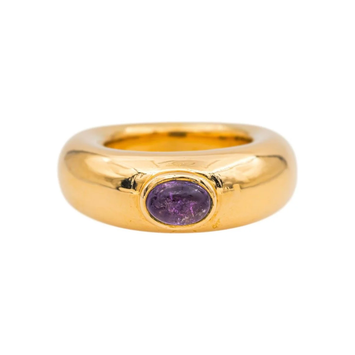 Bague Jonc CHAUMET "Bibendum" en or jaune et améthyste