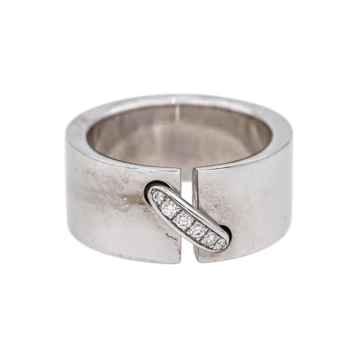 Bague Bandeau CHAUMET "Liens" en or blanc et diamants