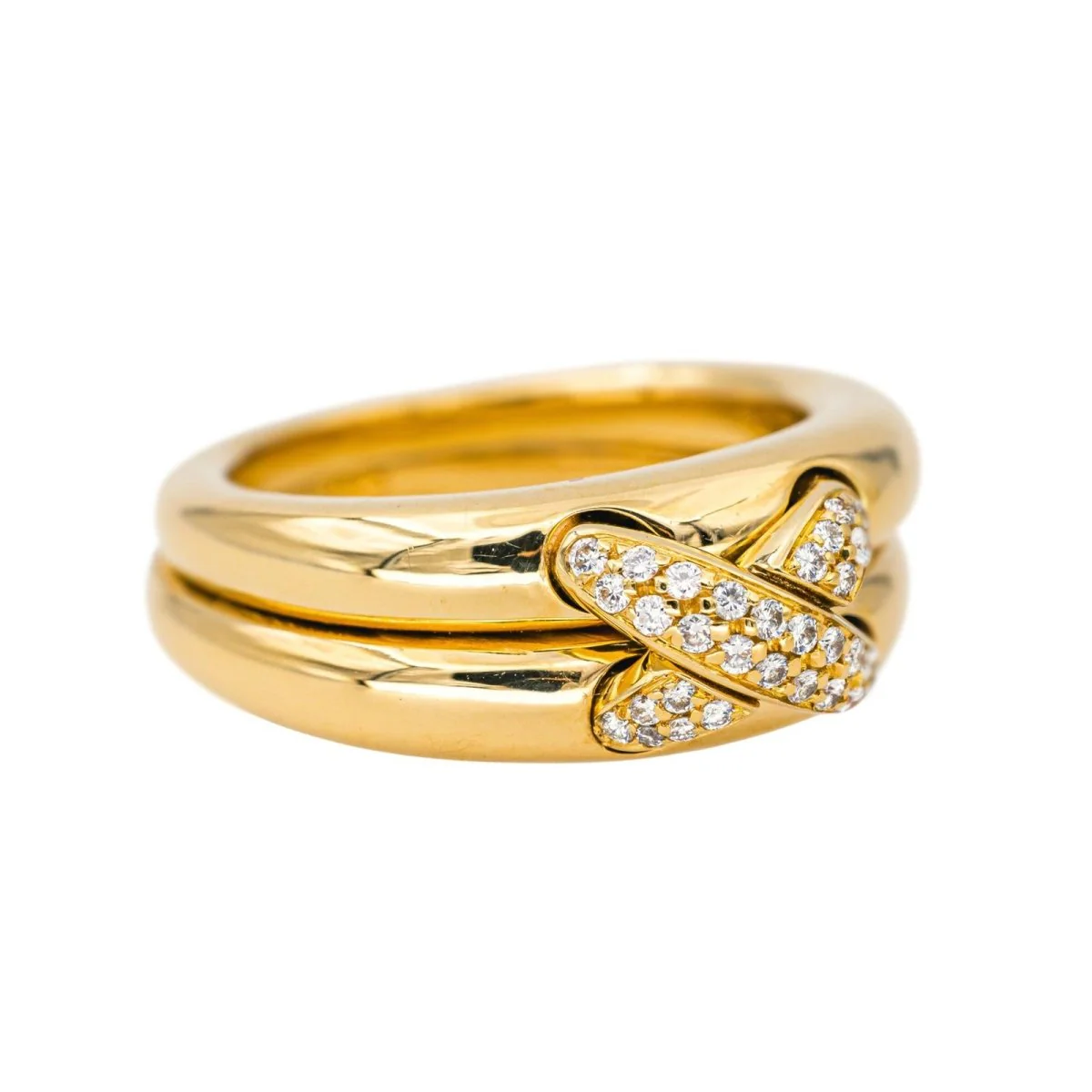 Bague Jonc CHAUMET "Liens" en or jaune et diamants - Image 5