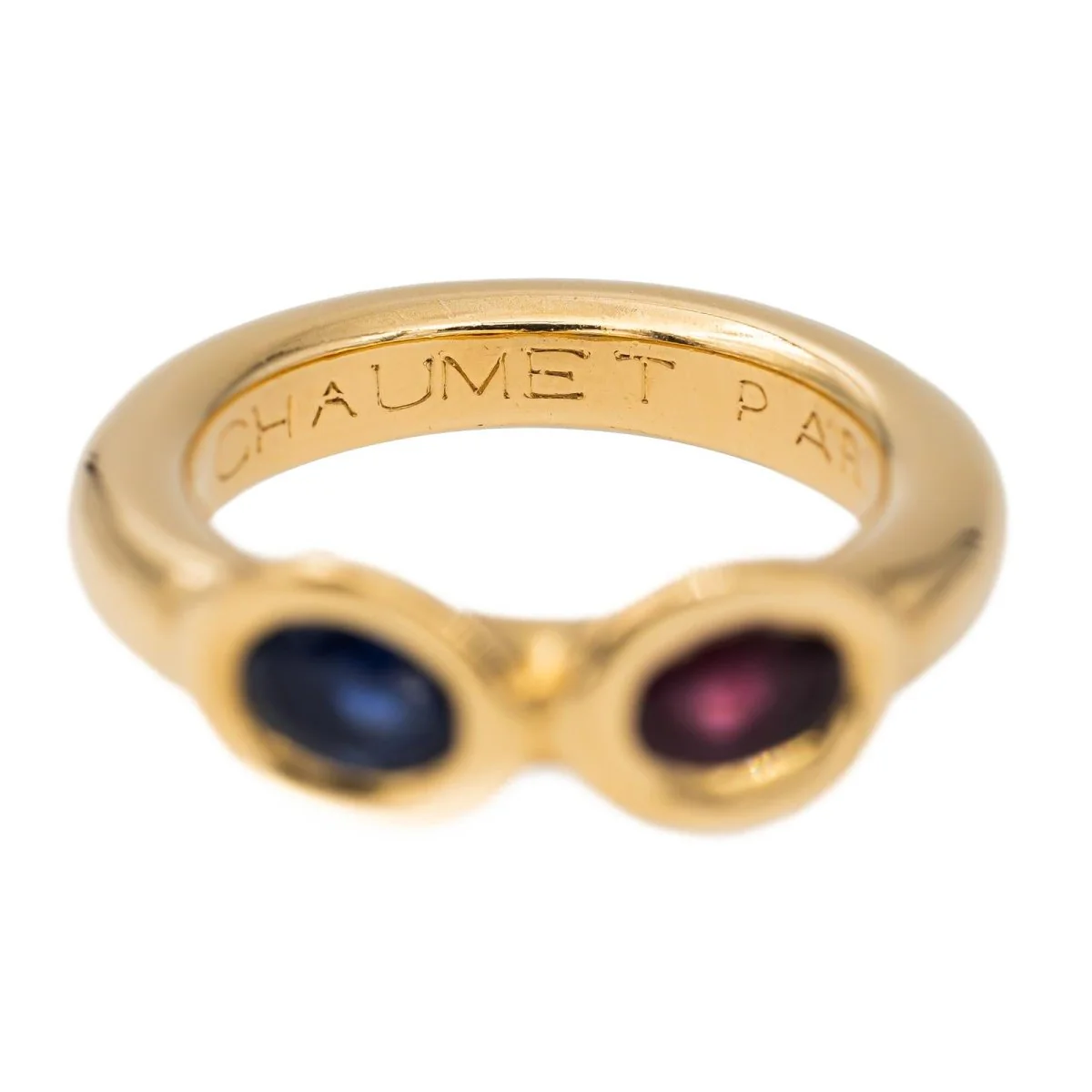Chaumet Bague Toi et moi en or jaune saphir et rubis - Image 3