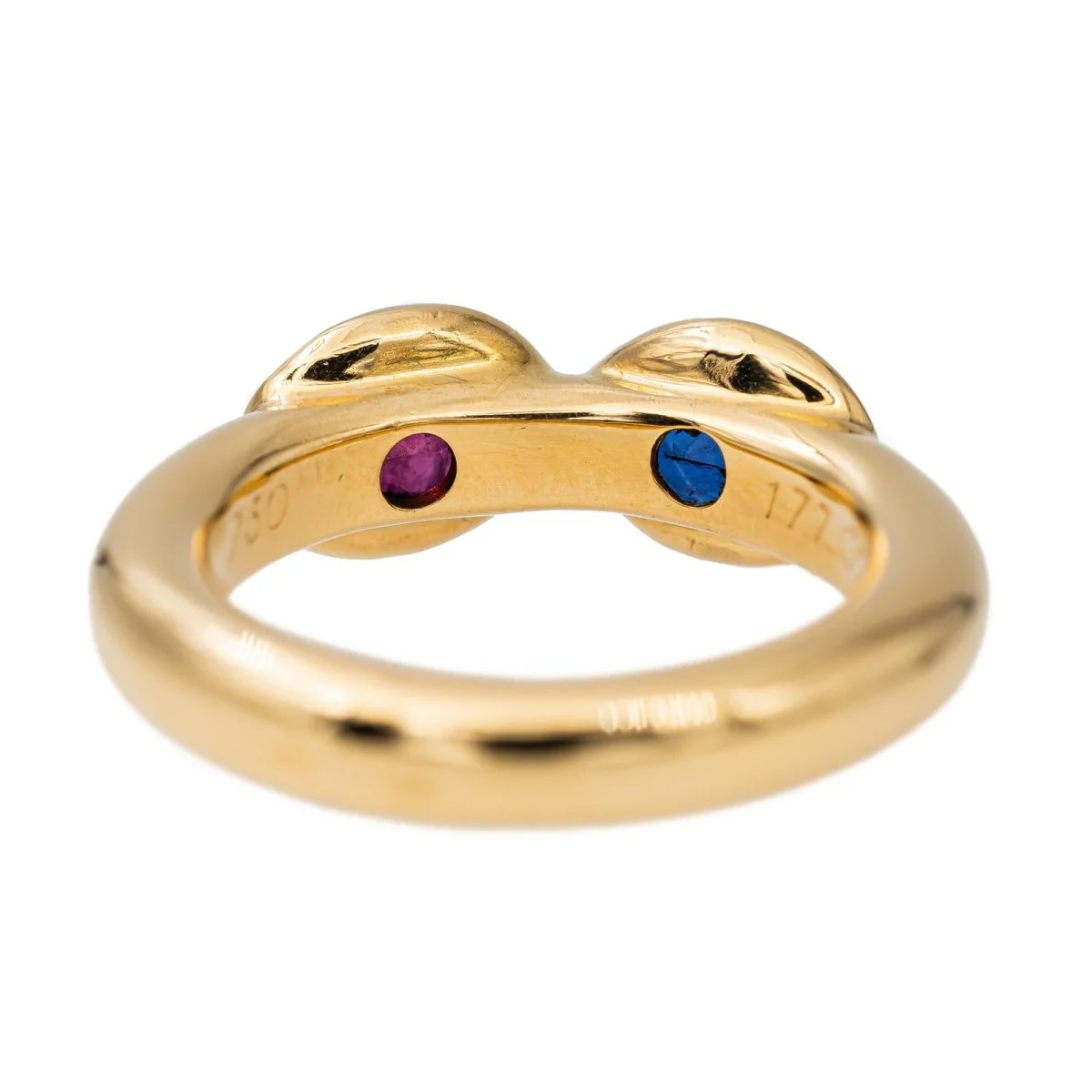 Chaumet Bague Toi et moi en or jaune saphir et rubis - Image 8