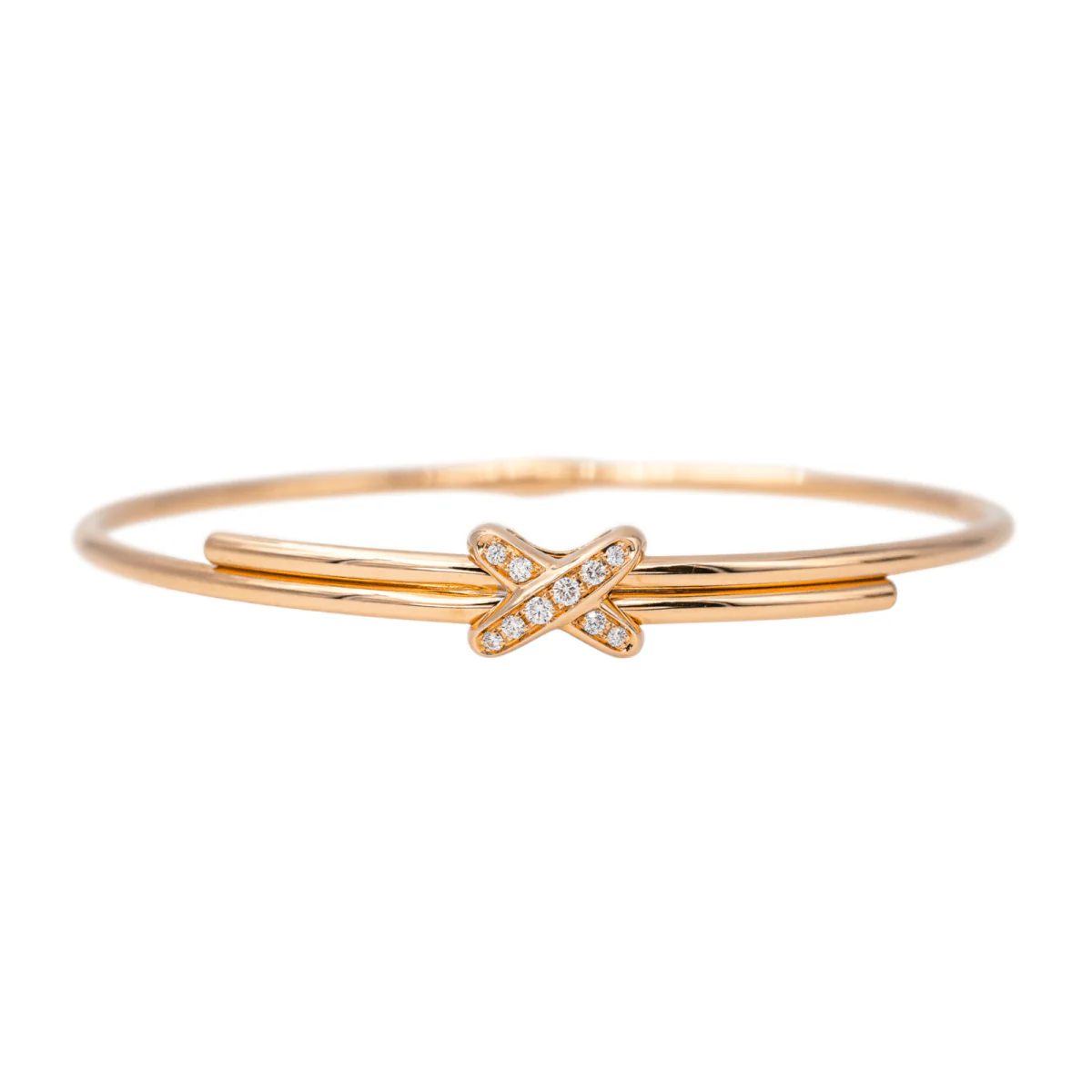 Bracelet CHAUMET "Liens croisés" en or rose et diamants