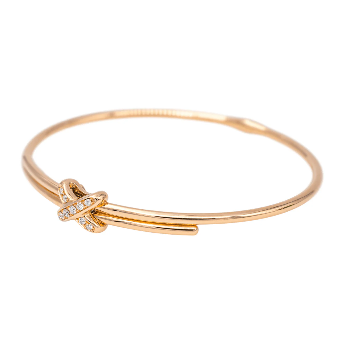 Bracelet CHAUMET "Liens croisés" en or rose et diamants - Image 4