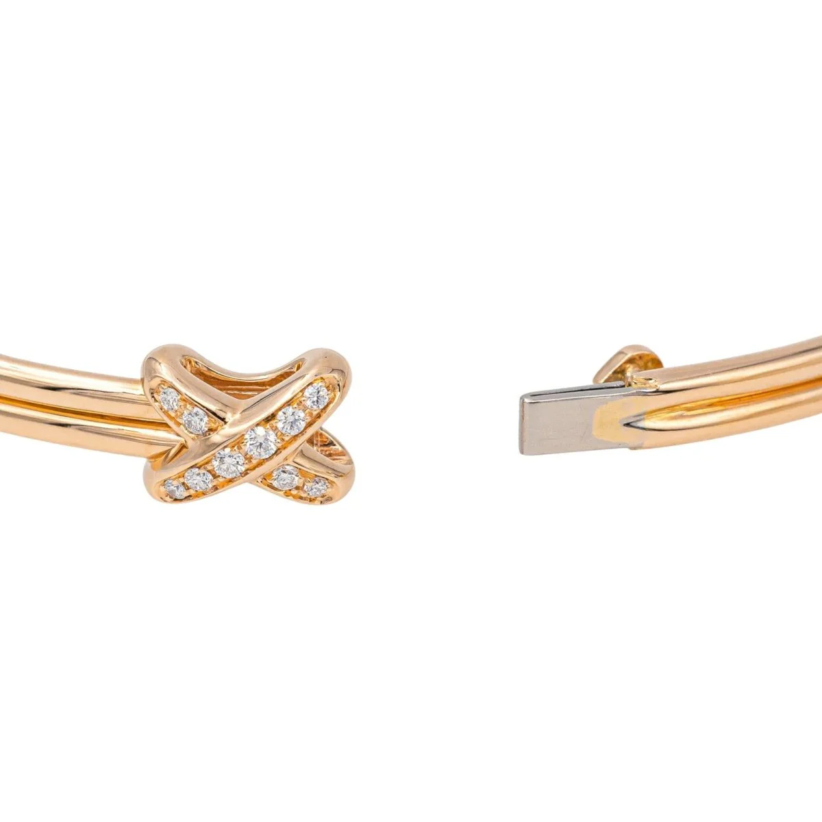 Bracelet CHAUMET "Liens croisés" en or rose et diamants - Image 6