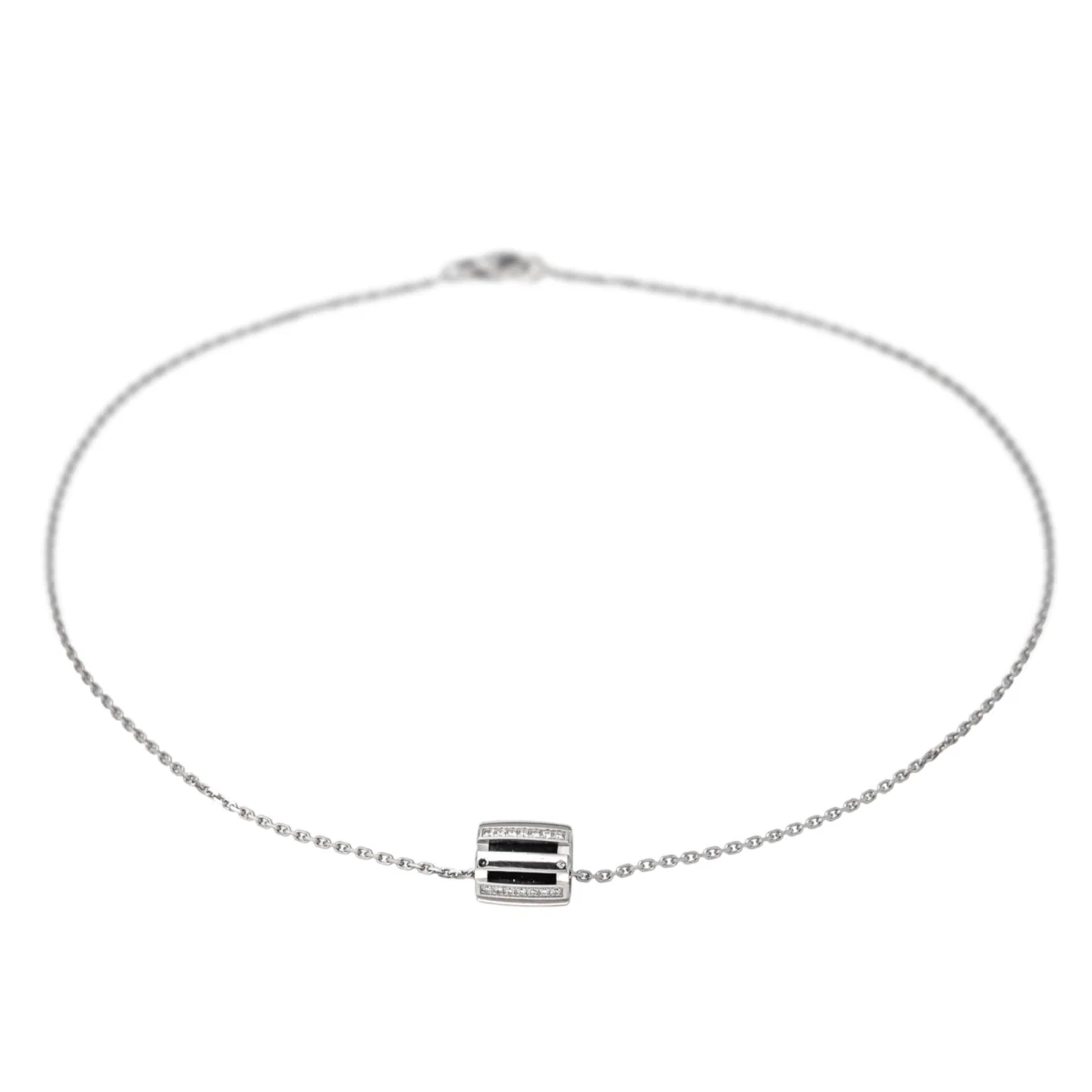 Collier Pendentif CHAUMET "Class One" en or blanc et diamants - Image 3