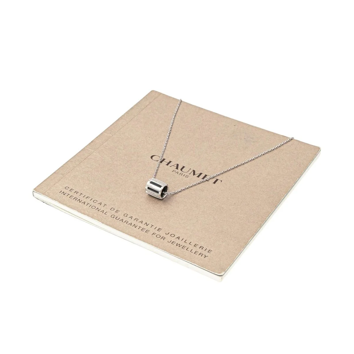Collier Pendentif CHAUMET "Class One" en or blanc et diamants - Image 8