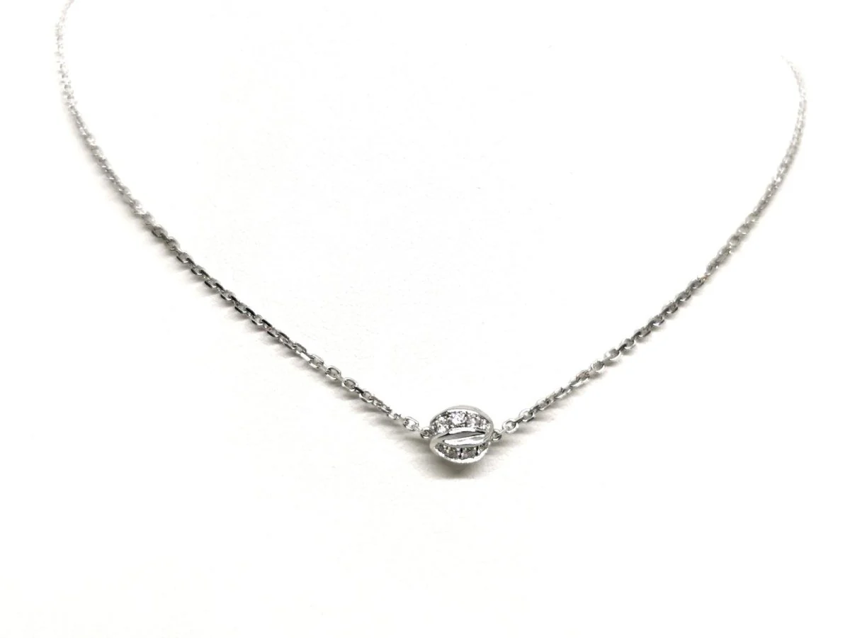 Chaumet Collier Pendentif Liens Or blanc Diamant