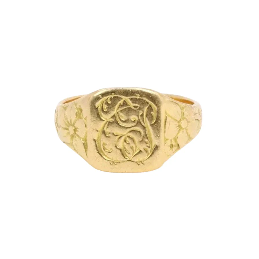 Chevalière Art Nouveau or jaune