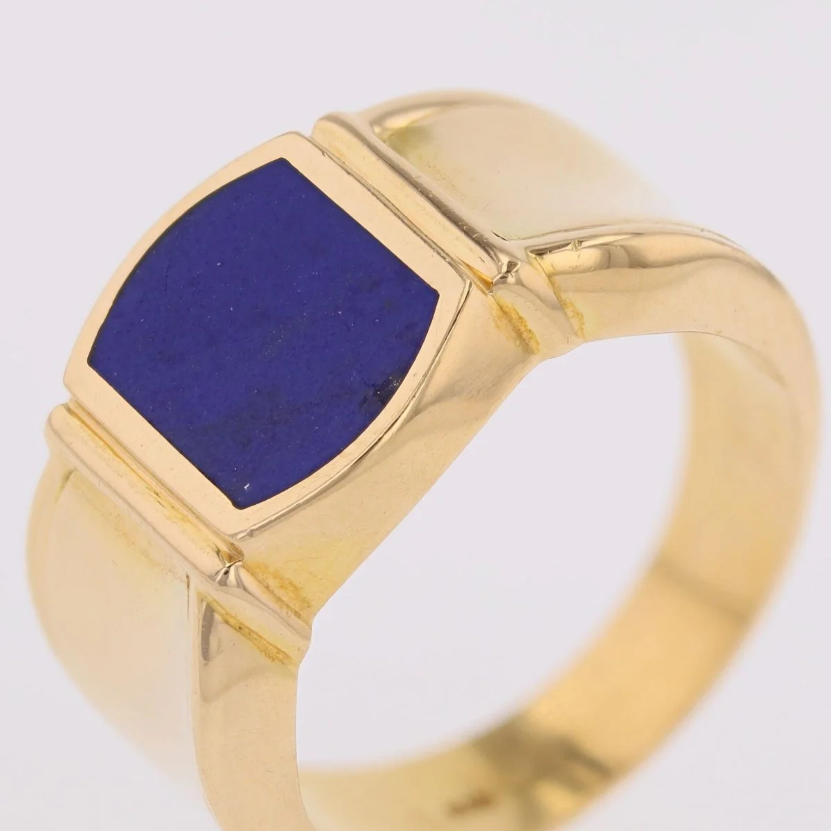 Bague chevalière en or jaune et lapis lazuli - Image 10