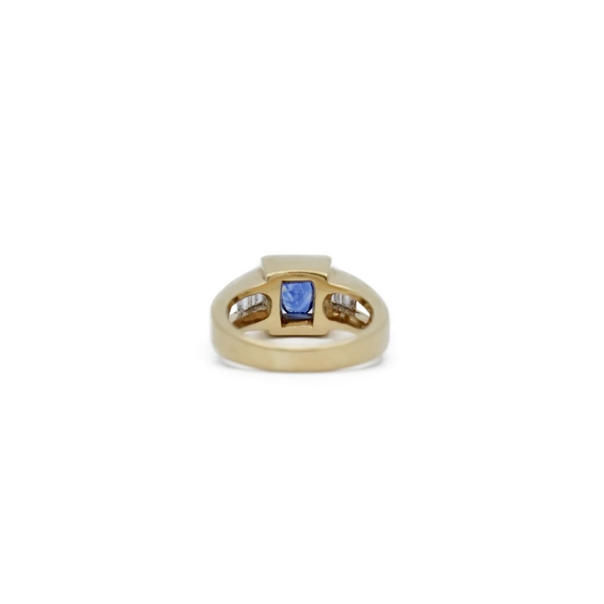 Bague chevalière en or jaune et saphir - Image 4
