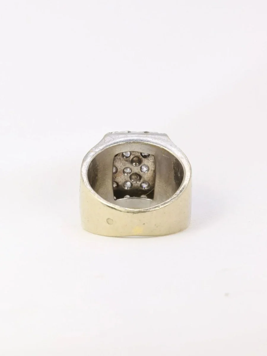 Chevalière vintage en or pavée de diamants - Image 5