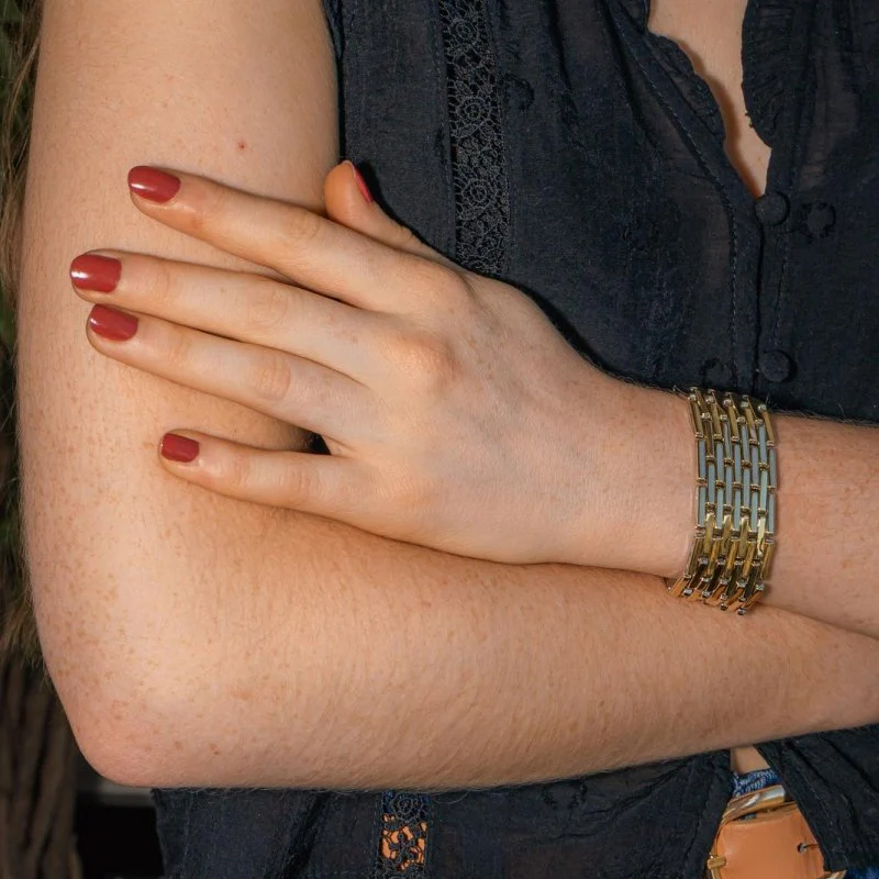Bracelet Manchette CHIMENTO en or jaune et or blanc - Image 2