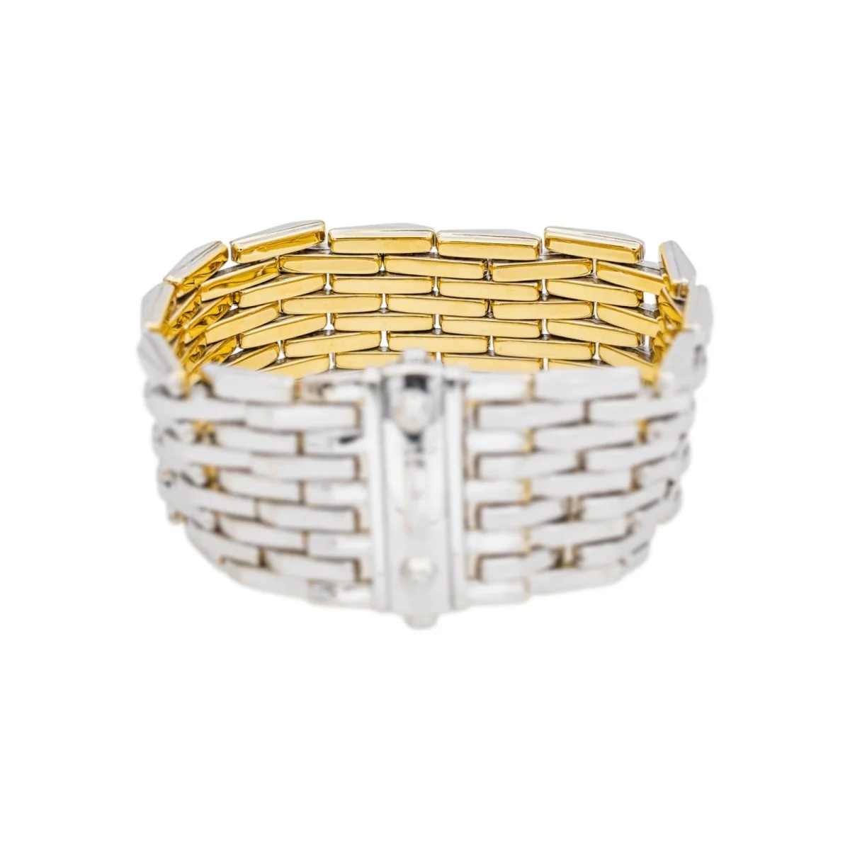 Bracelet Manchette CHIMENTO en or jaune et or blanc - Image 4