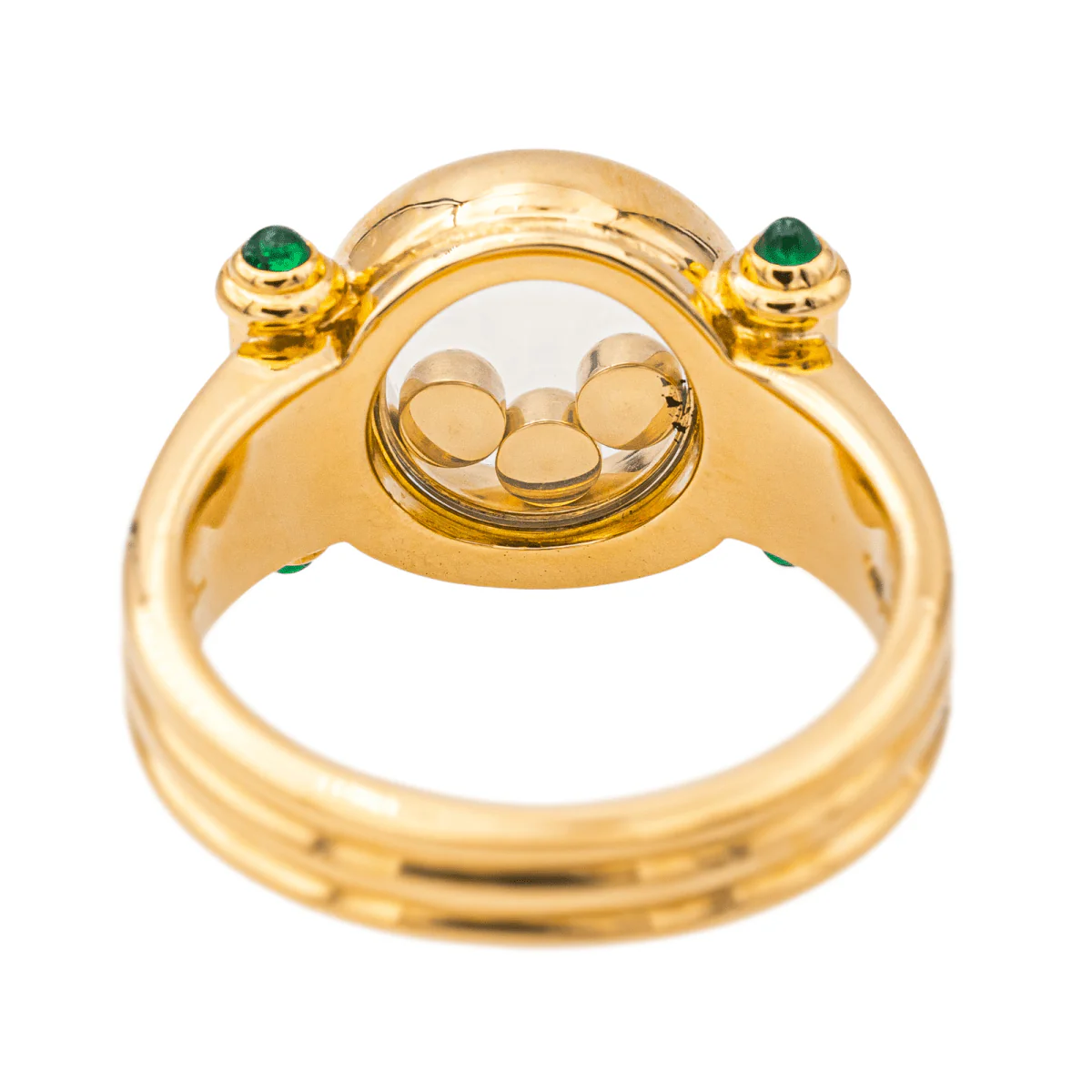 Bague CHOPARD "Happy diamonds" en or blanc, or jaune, émeraudes et diamants - Image 5