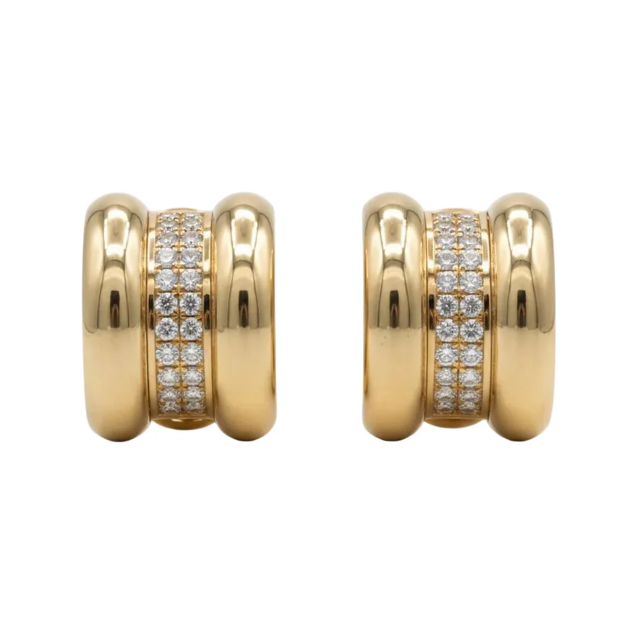 Boucles d'oreilles Clips CHOPARD "La Strada" en or jaune et diamants