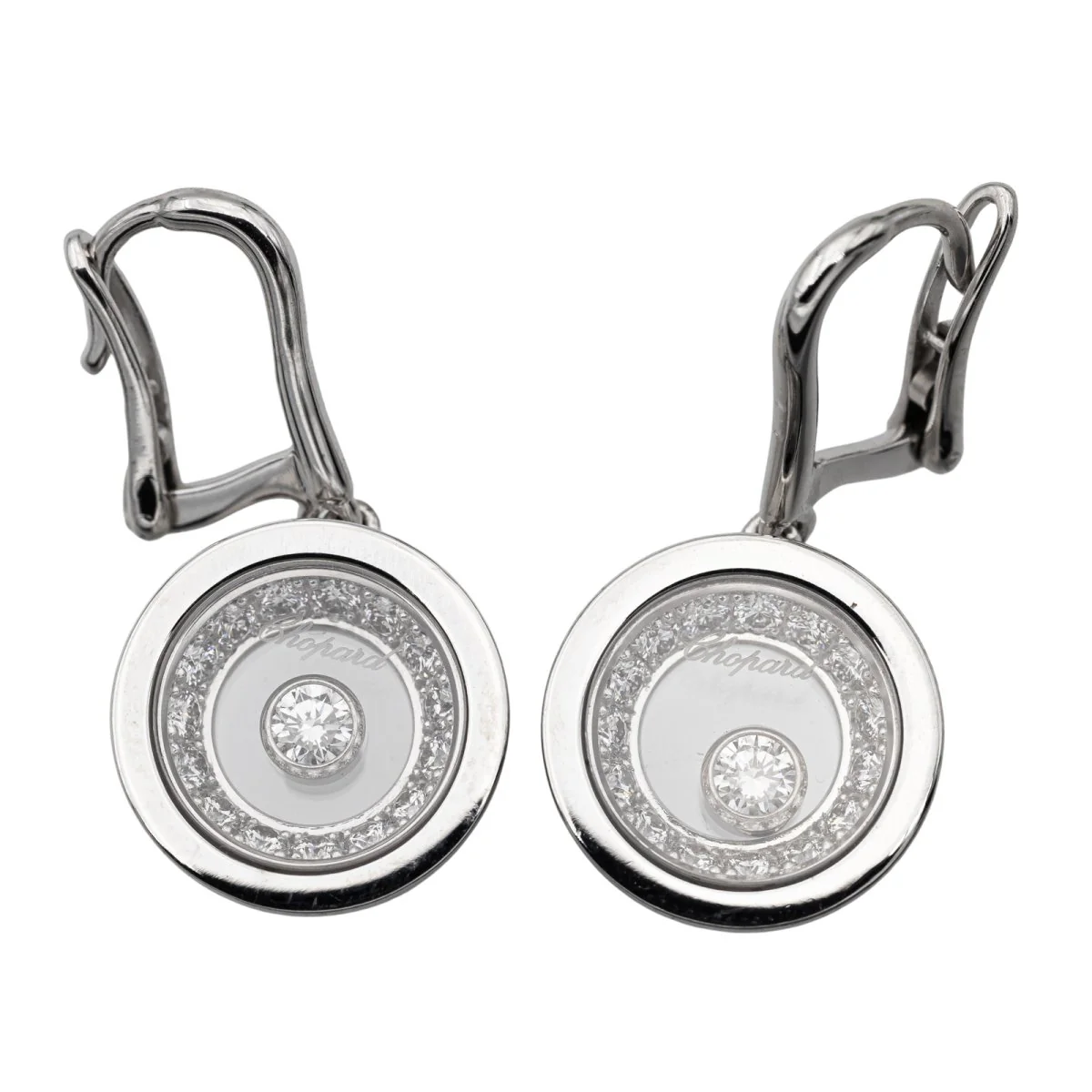 Chopard Boucles d'oreilles Happy Diamonds Or blanc Diamant - Image 4