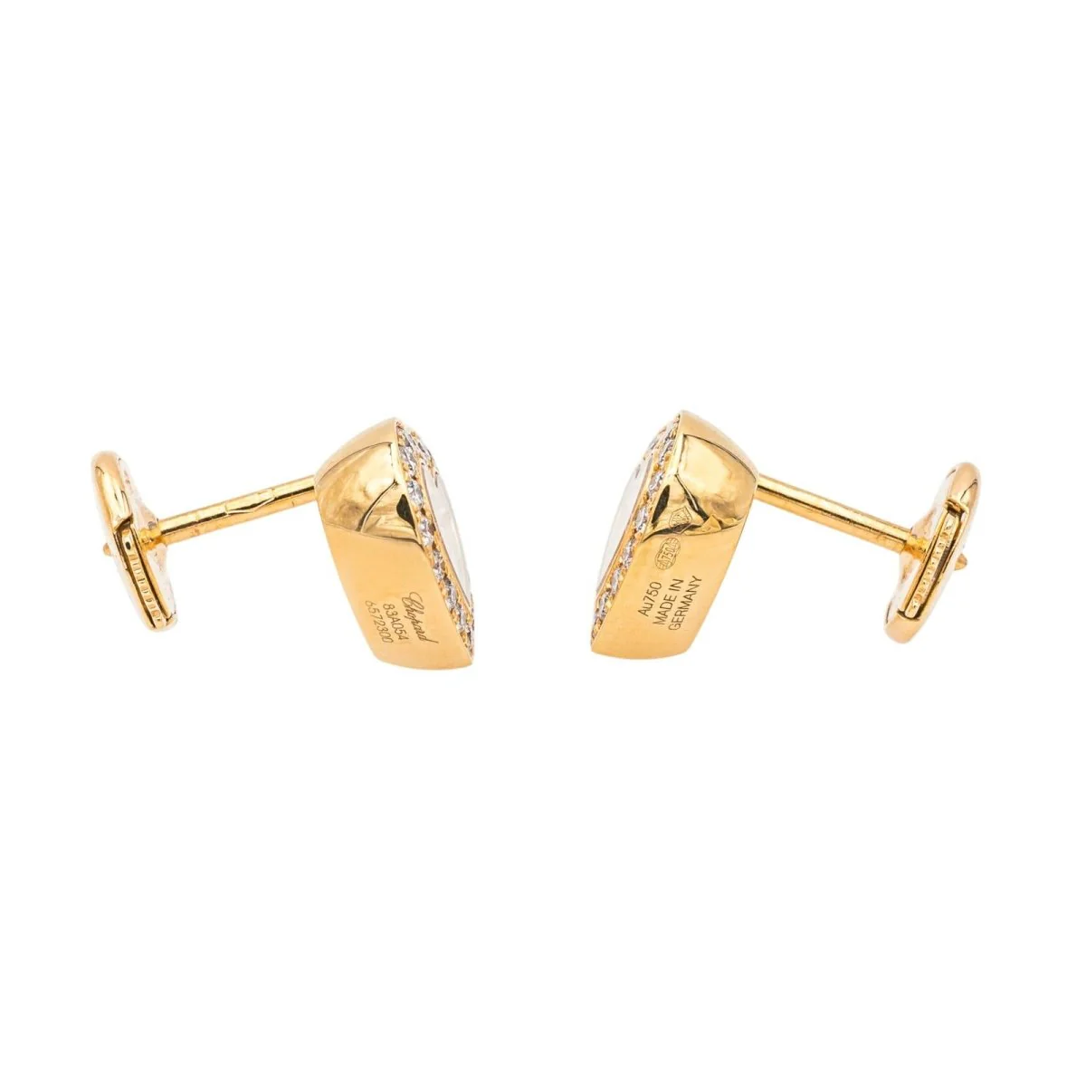 Boucles d'oreilles CHOPARD "Happy diamonds" en or rose et diamants - Image 7