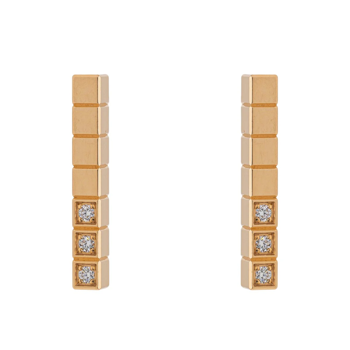 Boucles d'oreilles Puces CHOPARD "Ice Cube" en or rose et diamants