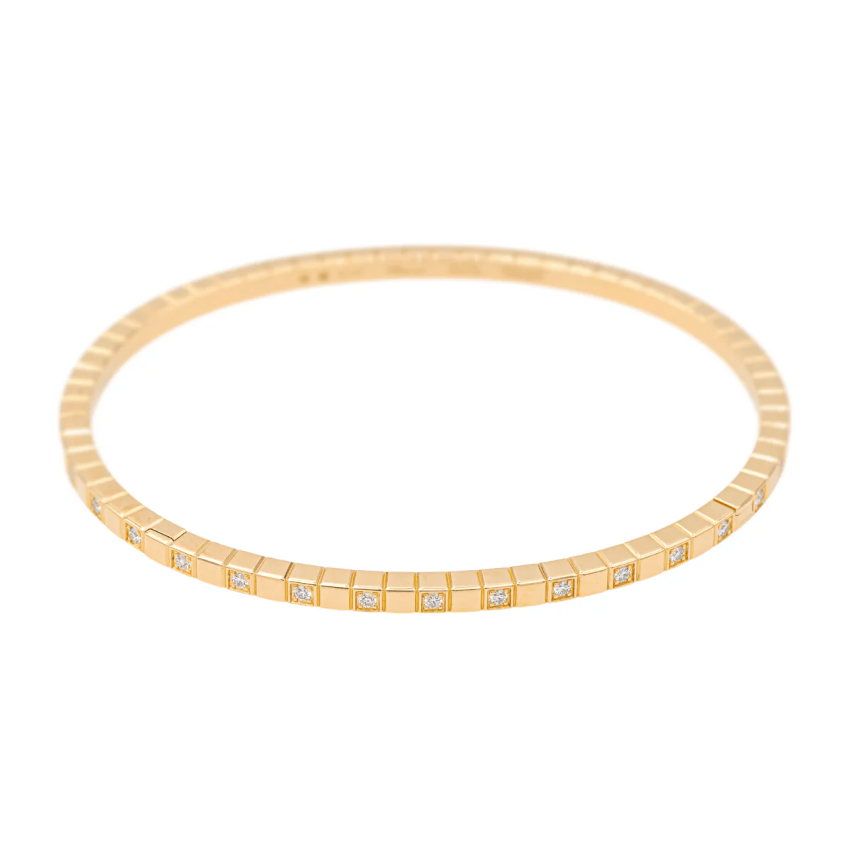 Bracelet Jonc CHOPARD "Ice Cube" en or jaune et diamants - Image 3