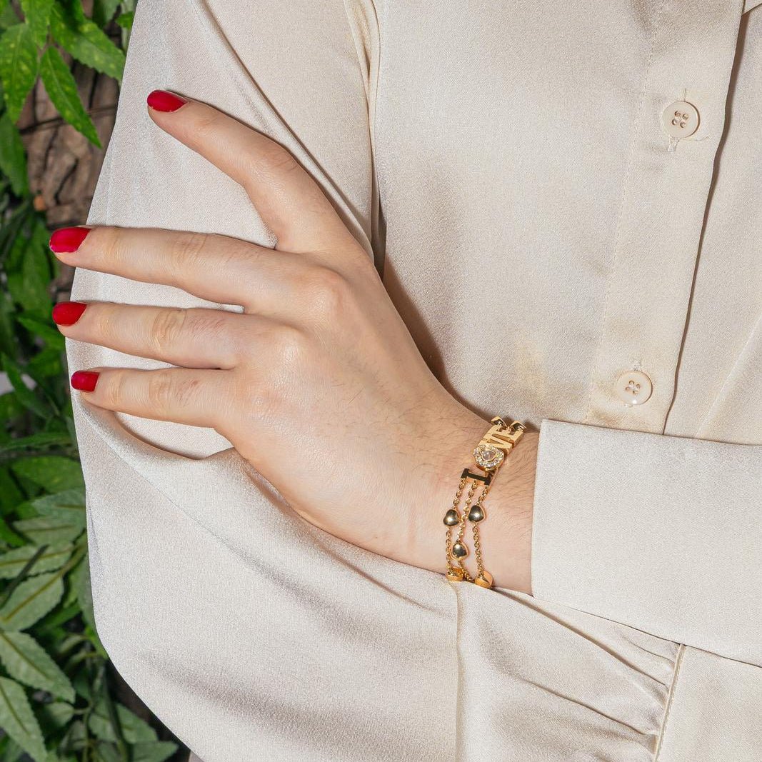 Bracelet Maille CHOPARD "Love Happy Diamonds" en or jaune et diamants - Image 2