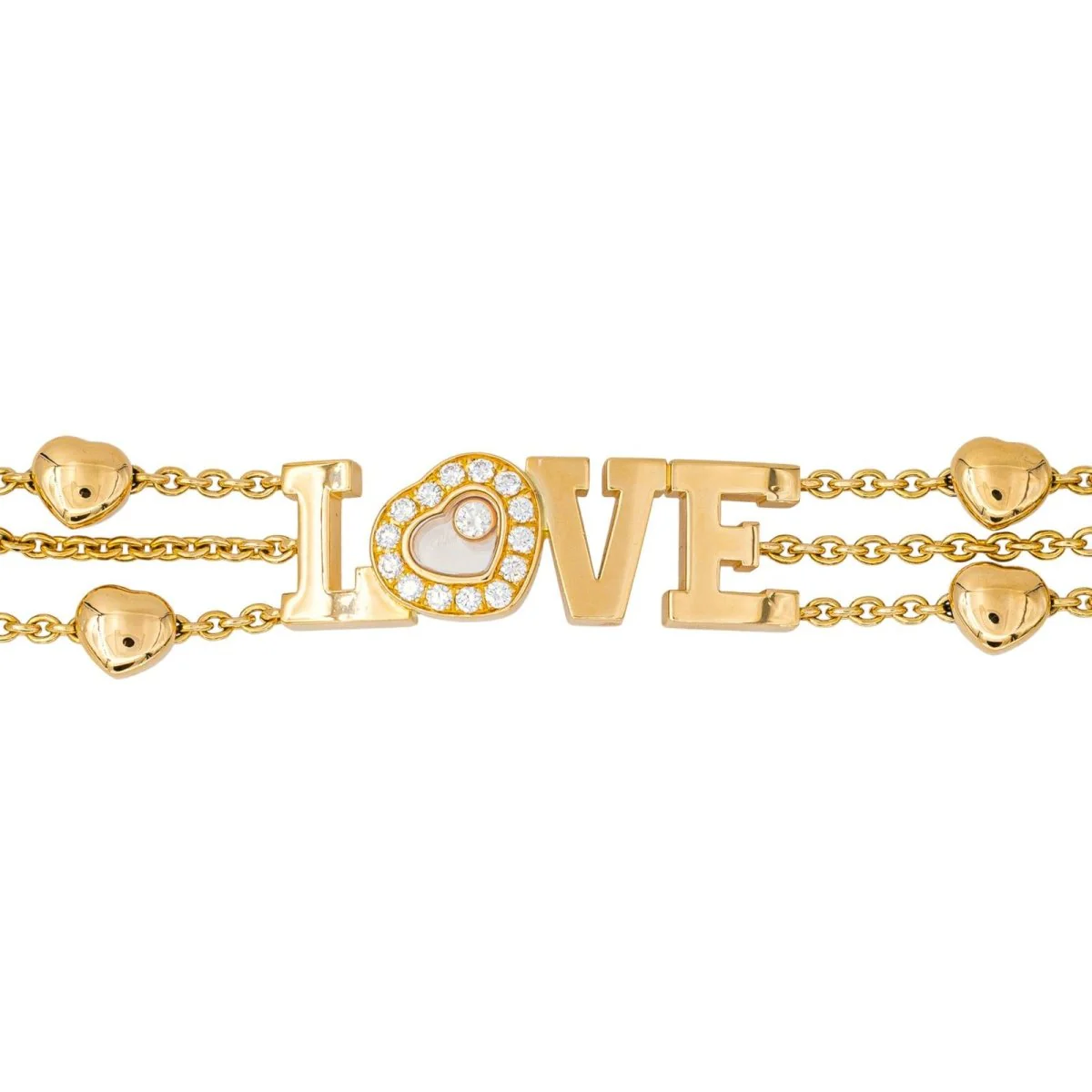 Bracelet Maille CHOPARD "Love Happy Diamonds" en or jaune et diamants - Image 4