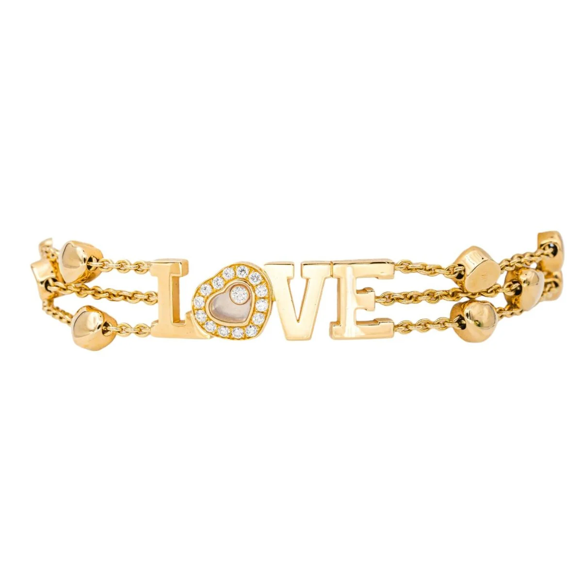 Bracelet Maille CHOPARD "Love Happy Diamonds" en or jaune et diamants - Image 5