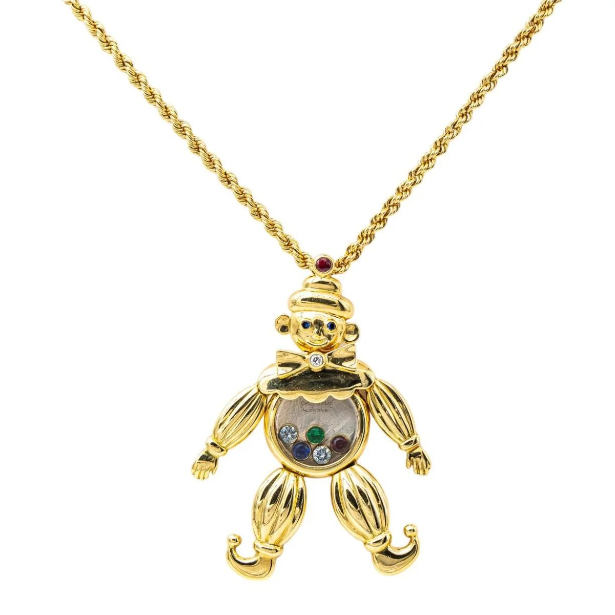 Collier CHOPARD "Happy Clown" en or jaune et diamant