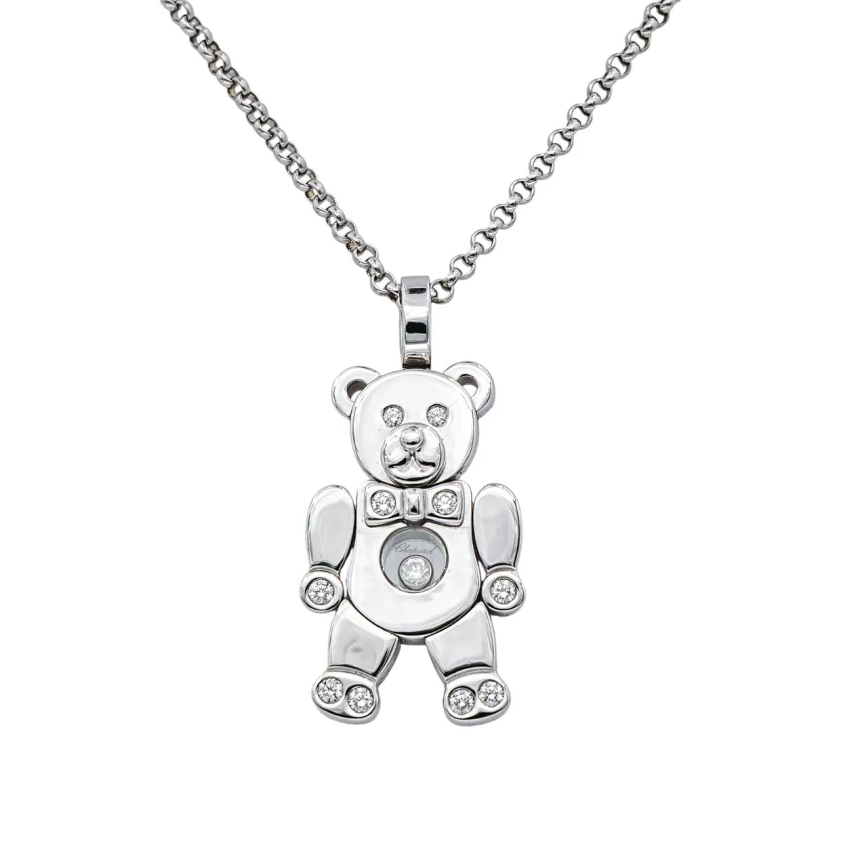 Collier Pendentif CHOPARD "Happy Diamond" en or blanc et diamants - Image 4