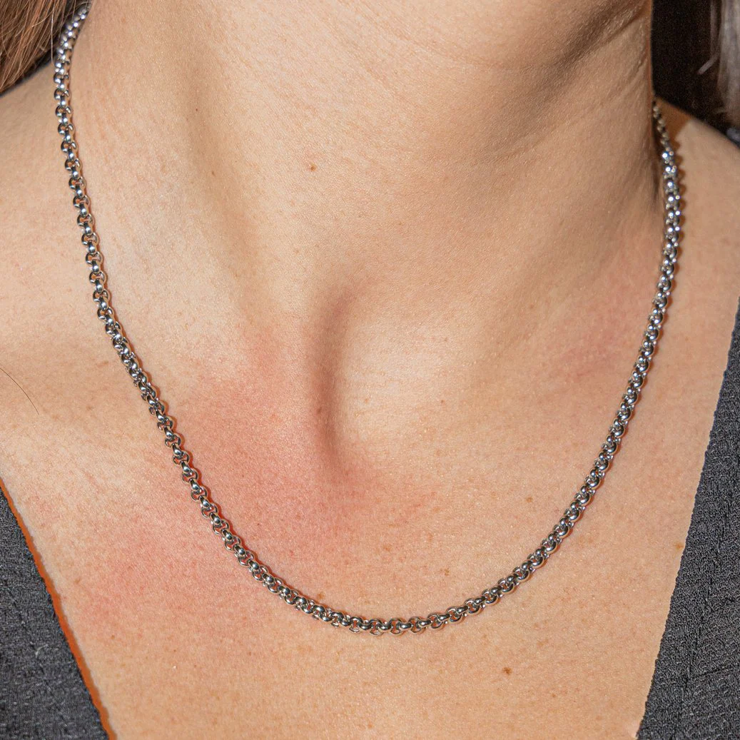 Collier Maille jaseron CHOPARD en or blanc - Image 2