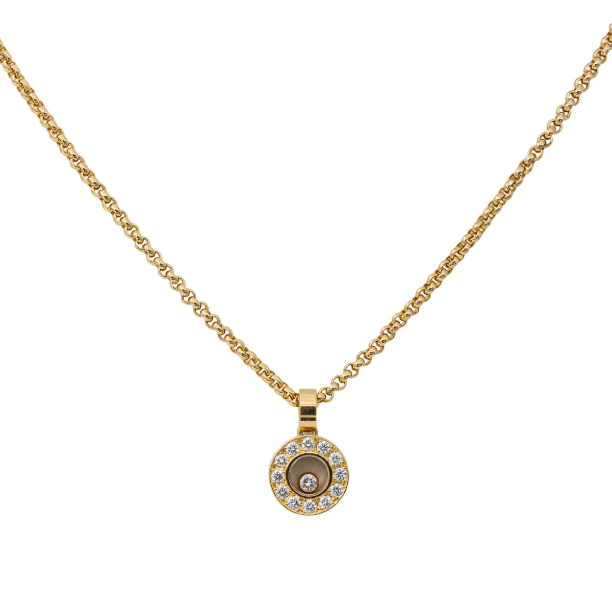 Collier Pendentif CHOPARD "Happy diamonds" en Or jaune et Diamant - Image 4